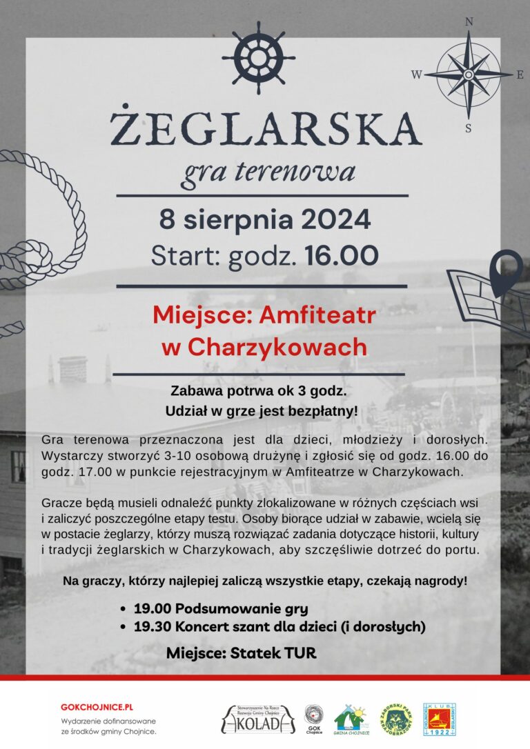 Terenowa gra żeglarska w Charzykowach 2024