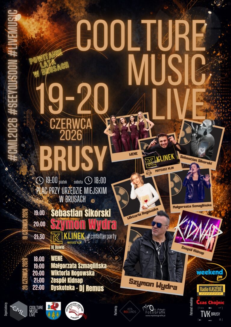 Coolture Music Live - powitanie lata w gminie Brusy 2026 Coolture Music Live - powitanie lata w gminie Brusy 2026