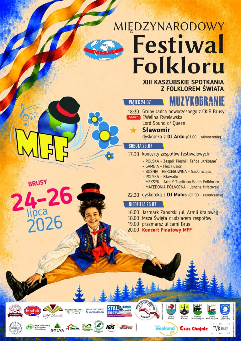 Międzynarodowy Festiwal Folkloru Brusy 2026 - program